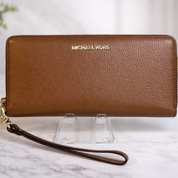 Michael Kors Handbags - Michael Kors brown Jet Set Travel Large Zip Around Wristlet Wallet
